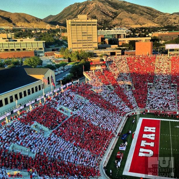 striped U of U stadium
