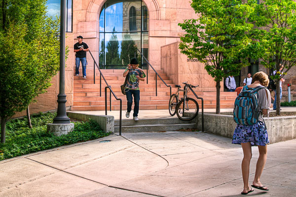 students on campus