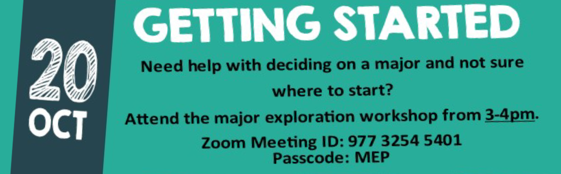 getting started major exploration workshop