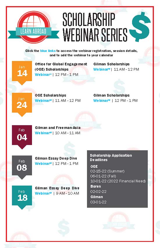 learning abroad scholarship workshops