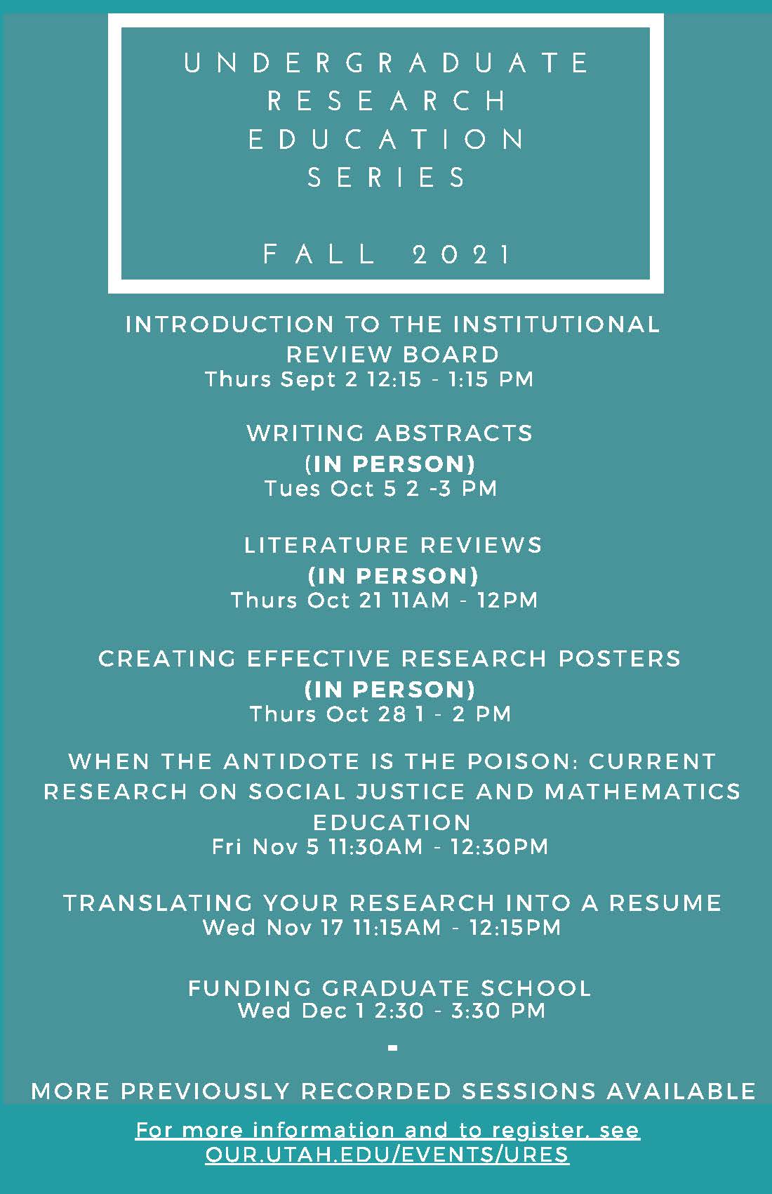 undergraduate research education series